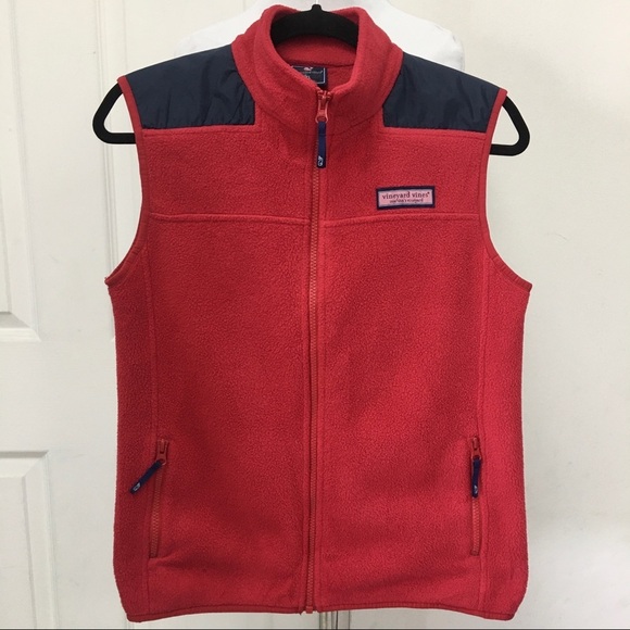 Vineyard Vines Kids Red Zip Vest Size XL